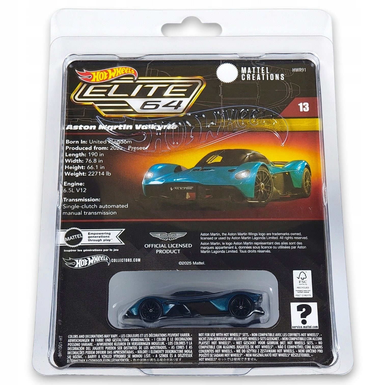 Hot Wheels Elite 64 - Aston Martin Valkyrie w Protektorze