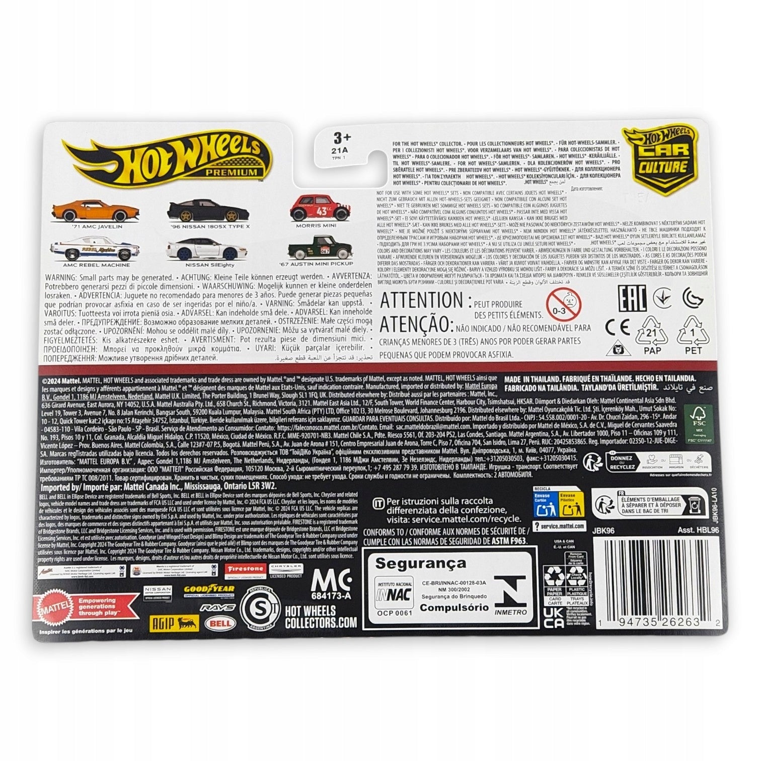 Hot Wheels Premium - 2-Pak 96 Nissan 180SX Type X, Nissan SilEighty