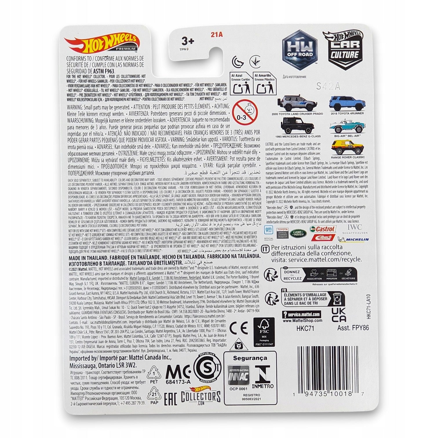 Hot Wheels Premium - Range Rover Classic Car Culture Off Road