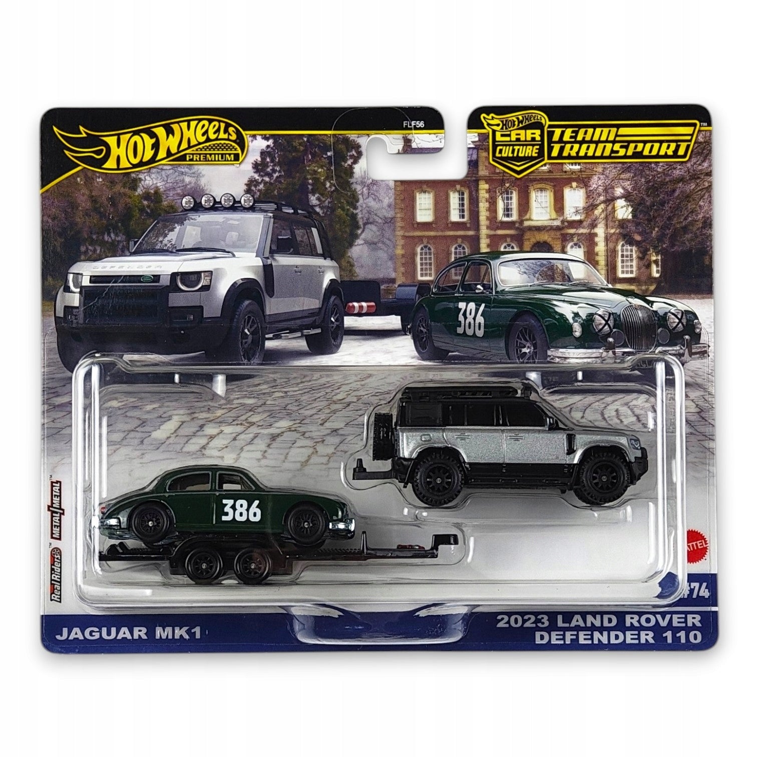 Hot Wheels - 2-Pack FLF56 Jaguar MK1, 2023 Land Rover Defender 110