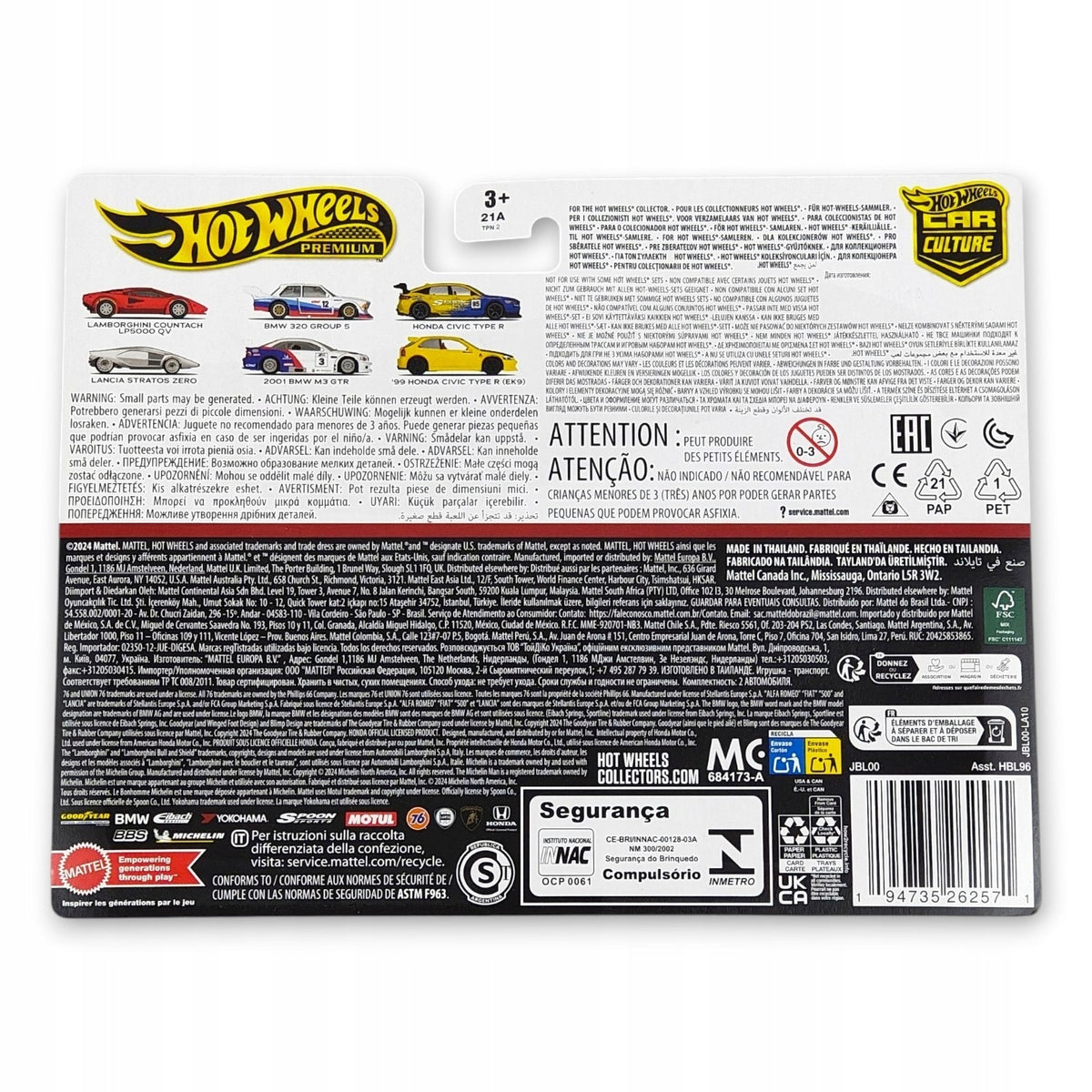 Hot Wheels Premium - 2-Pak 99 Honda Civic Type R EK9, Honda Civic Type R