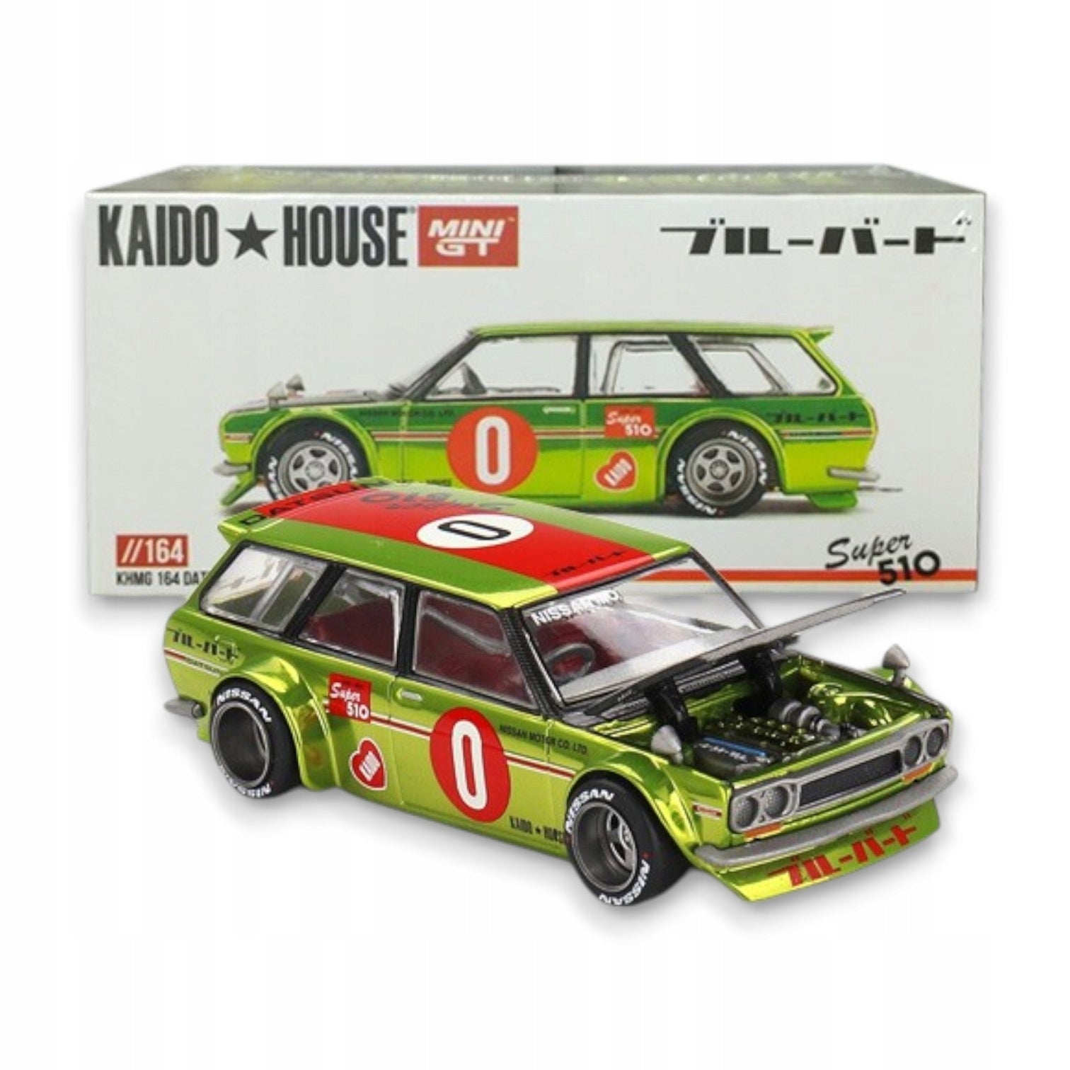 Mini GT x Kaido House - 1:64 Datsun 510 Wagon OG Flo Yellow KHMG164