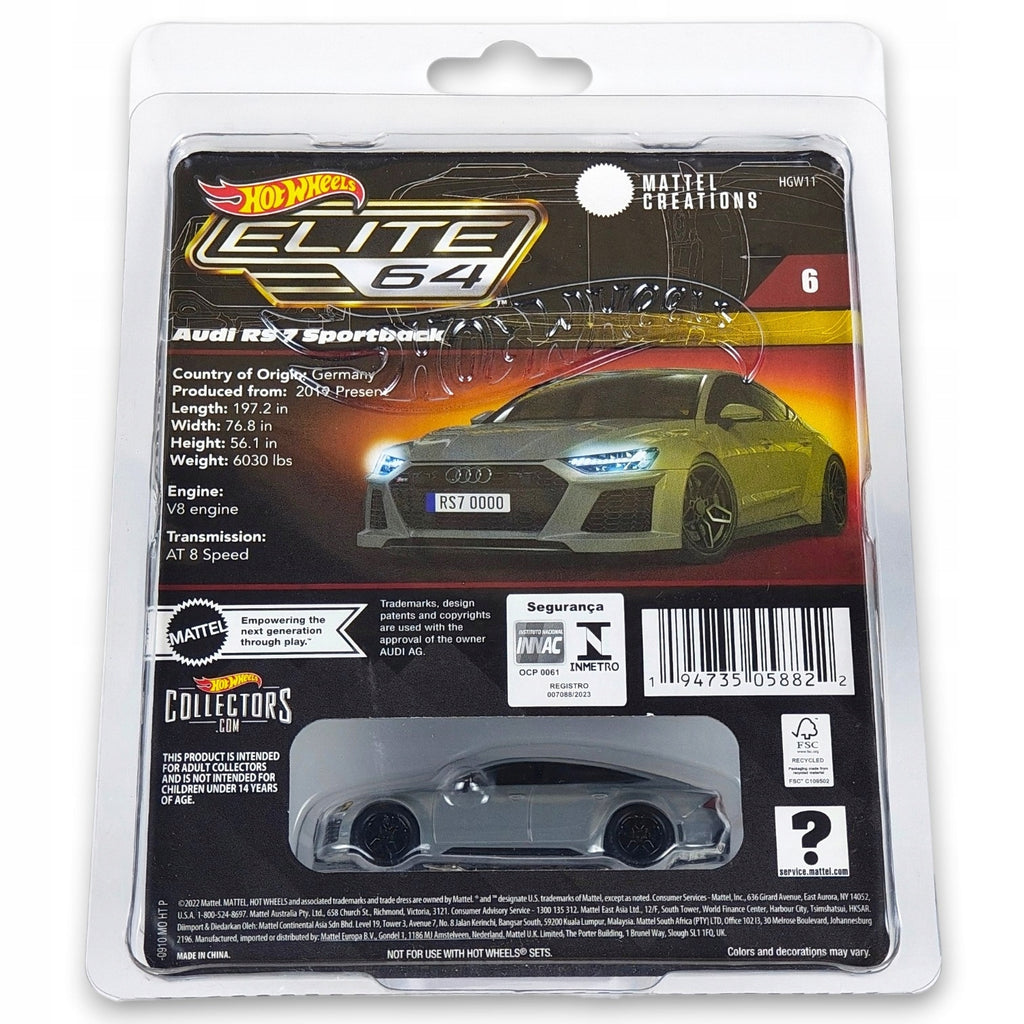 Hot Wheels Elite 64 - Audi RS7 Sportback w Protektorze
