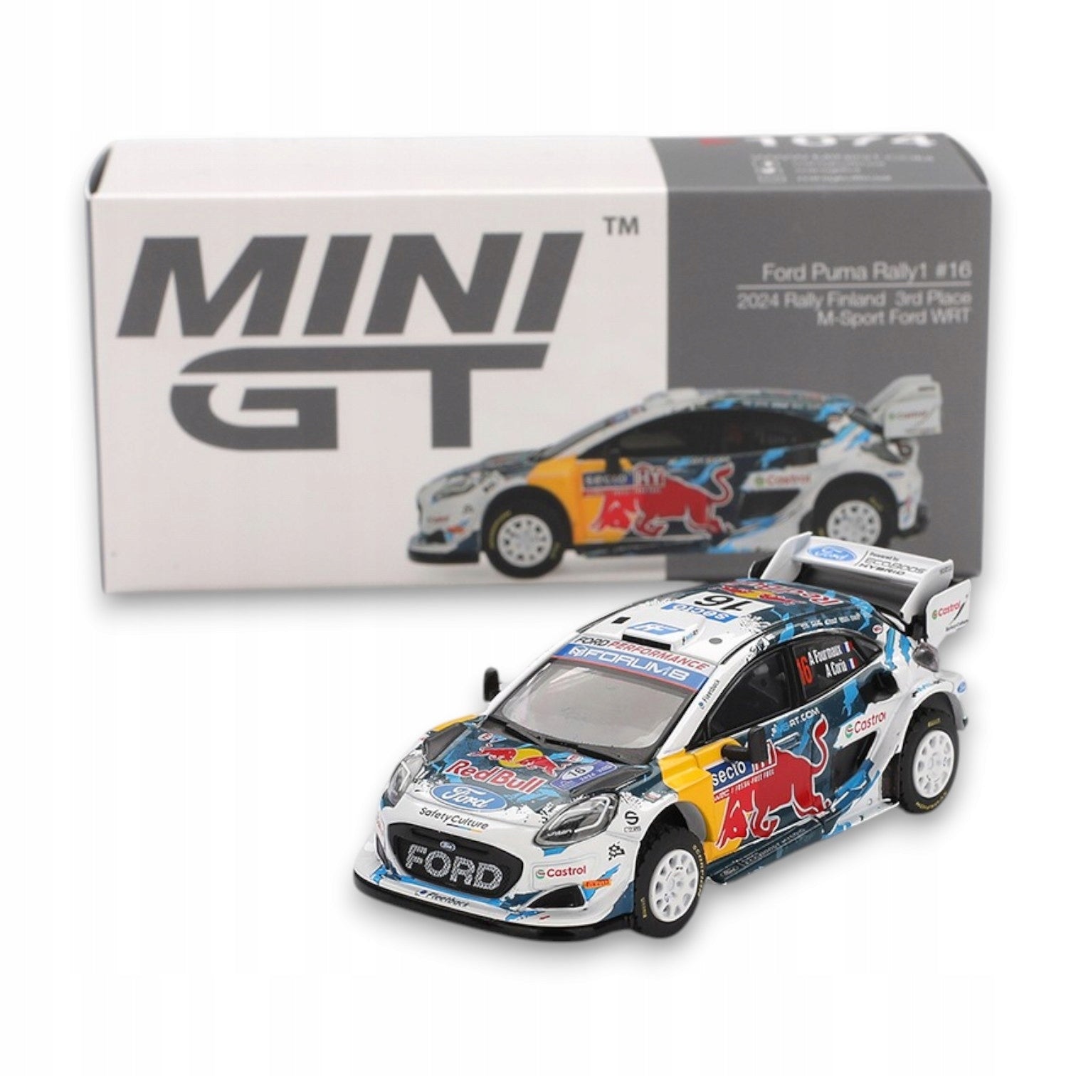 Mini GT - 1:64 Ford Puma Rally1 #16 M-Sport WRT 2024 Finland 3rd MGT01074L